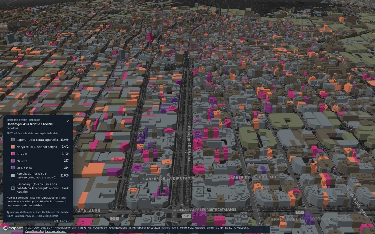 Vista del tema Habitatge al visor en 3D