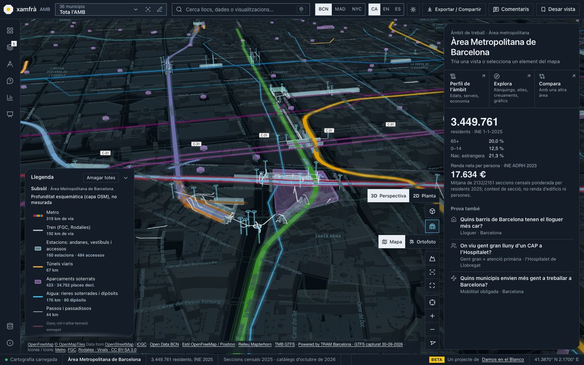 Modo Subsuelo: túneles de metro y tren, estaciones y aparcamientos bajo el Eixample